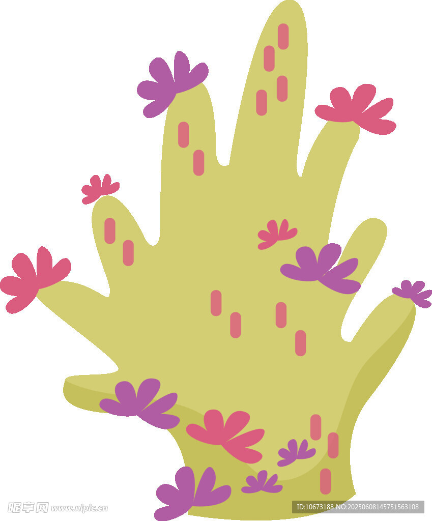 手绘多彩仙人掌插画