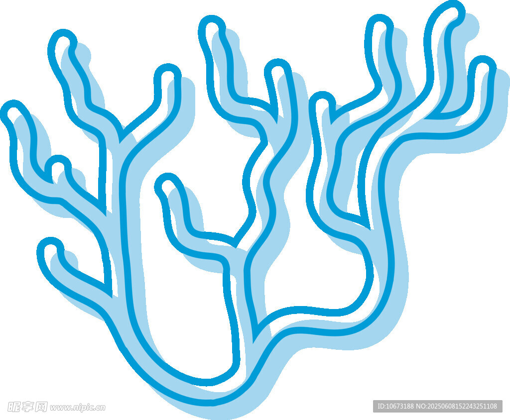 蓝色珊瑚图案设计元素