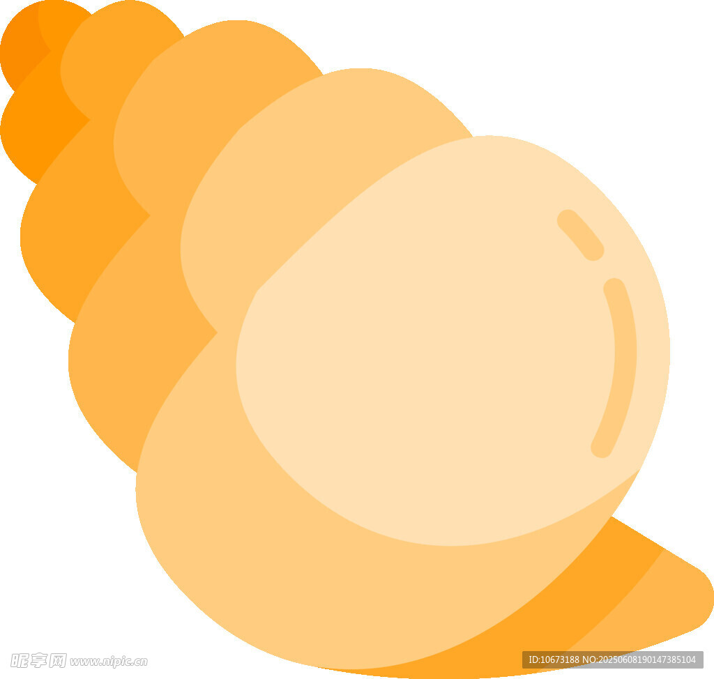 卡通风格黄色海螺图标