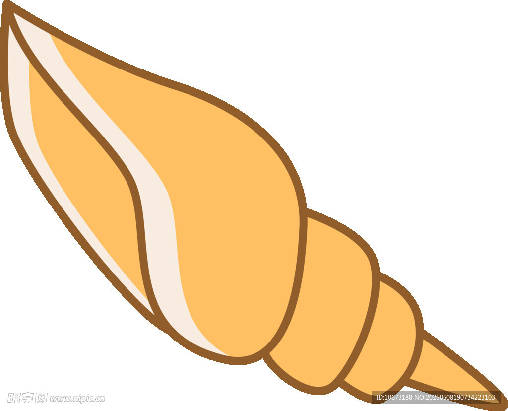 卡通风格黄色海螺图案