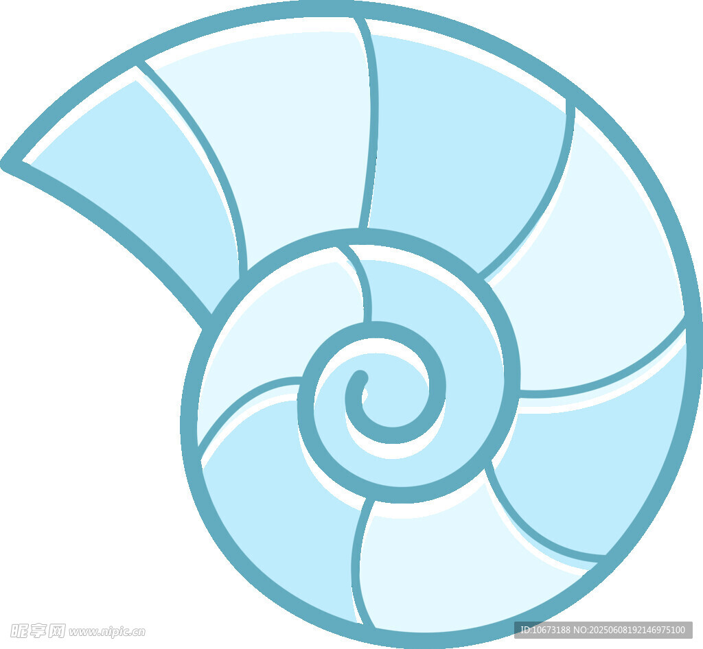 浅蓝色螺旋海螺图案