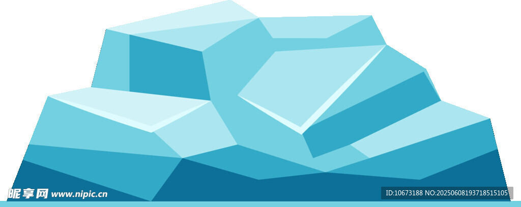蓝色立体冰山图形