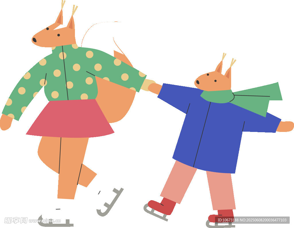 松鼠伙伴欢乐滑冰时刻