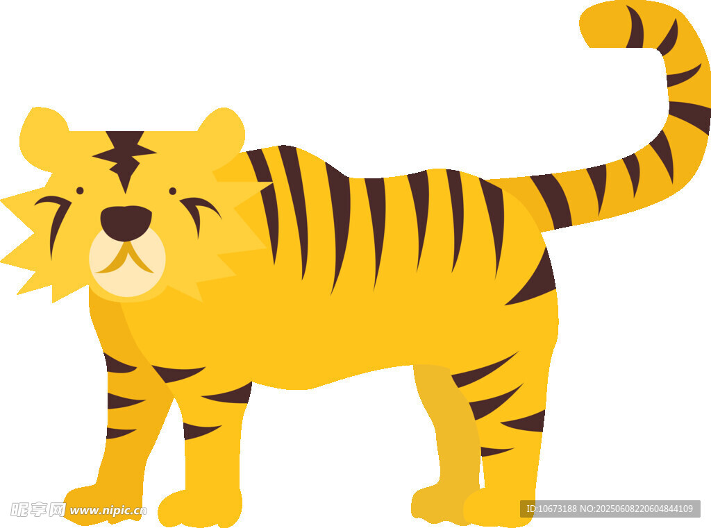 站立的卡通老虎形象