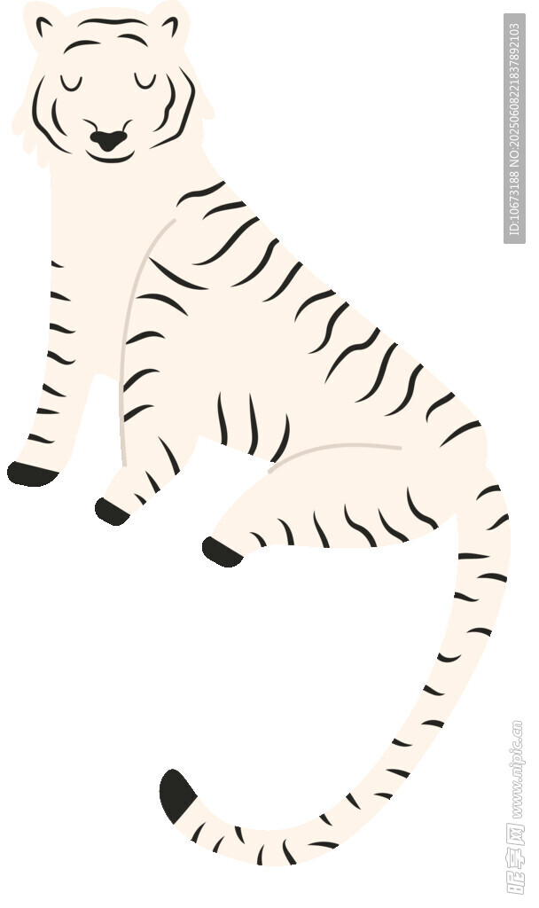 可爱躺卧卡通老虎形象