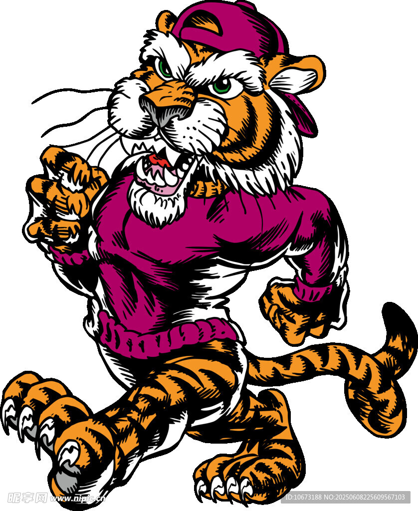 时尚老虎卡通形象