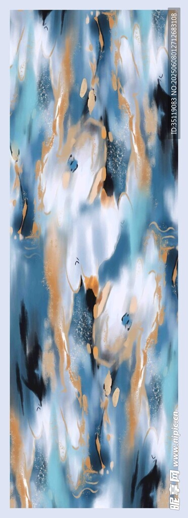 抽象蓝调艺术画作