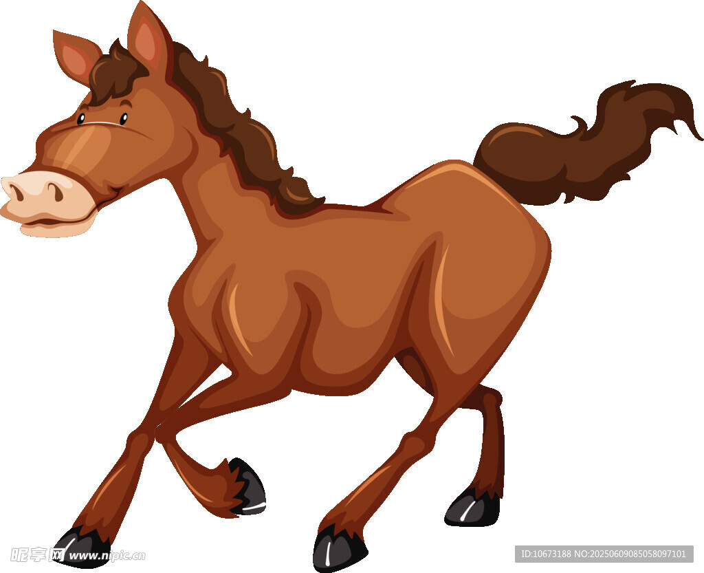 奔跑的棕色骏马