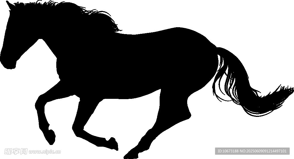 奔腾骏马剪影
