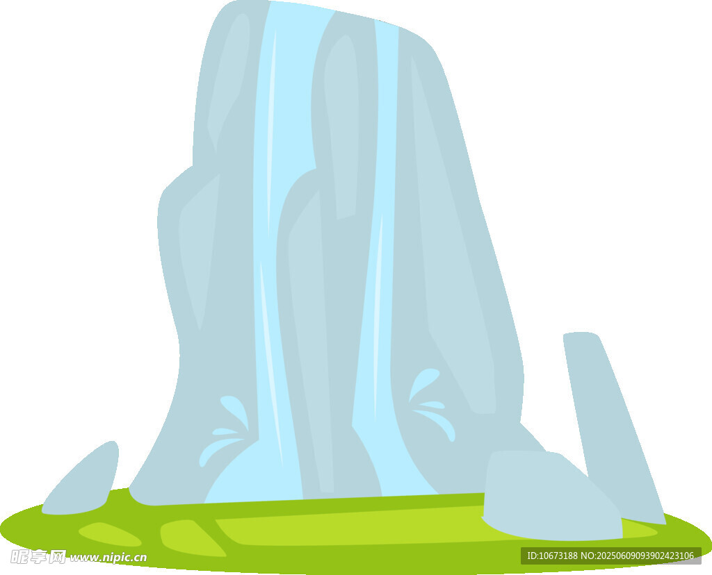 卡通风格的蓝色岩石景观