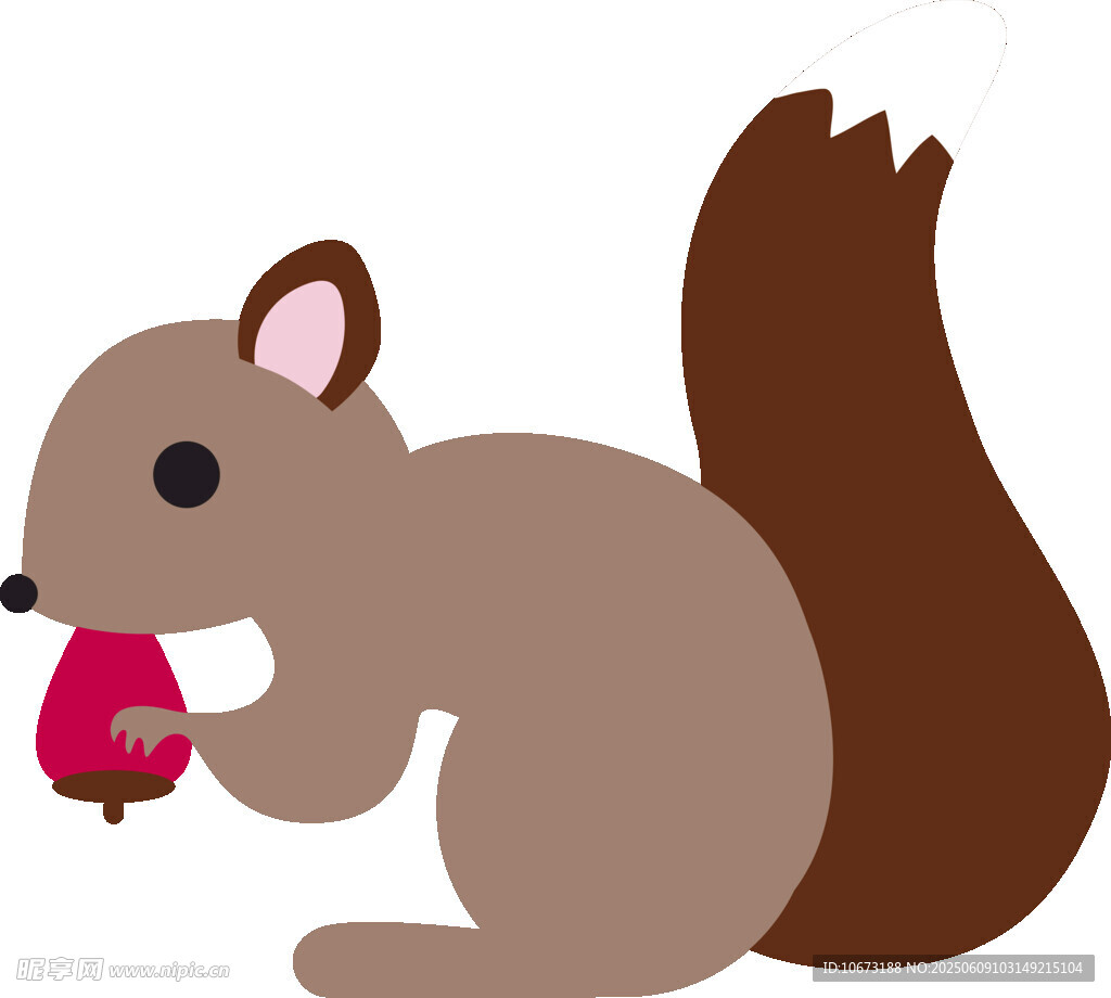 可爱松鼠手持红果