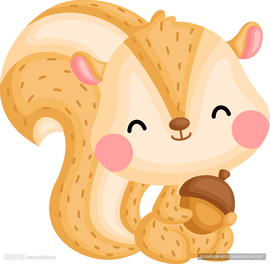 可爱松鼠抱坚果