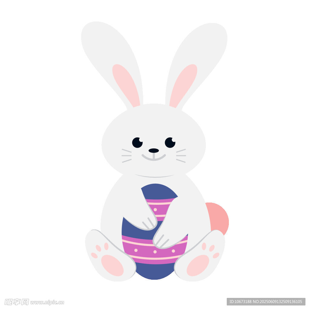 可爱白兔抱彩蛋