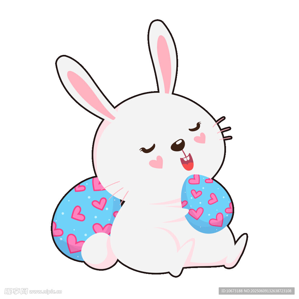 可爱白兔抱彩蛋