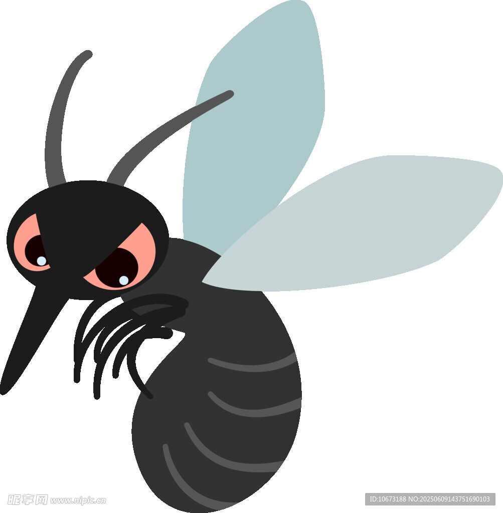 愤怒的卡通蚊子形象