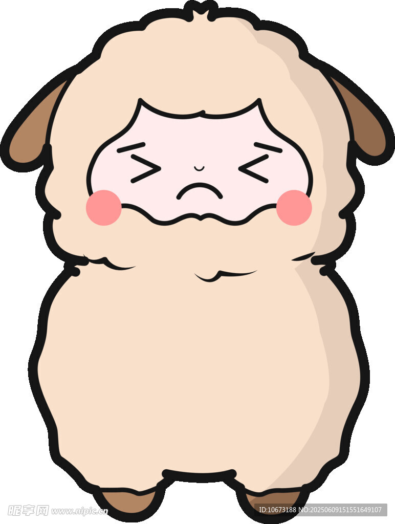 可爱害羞小羊驼卡通形象