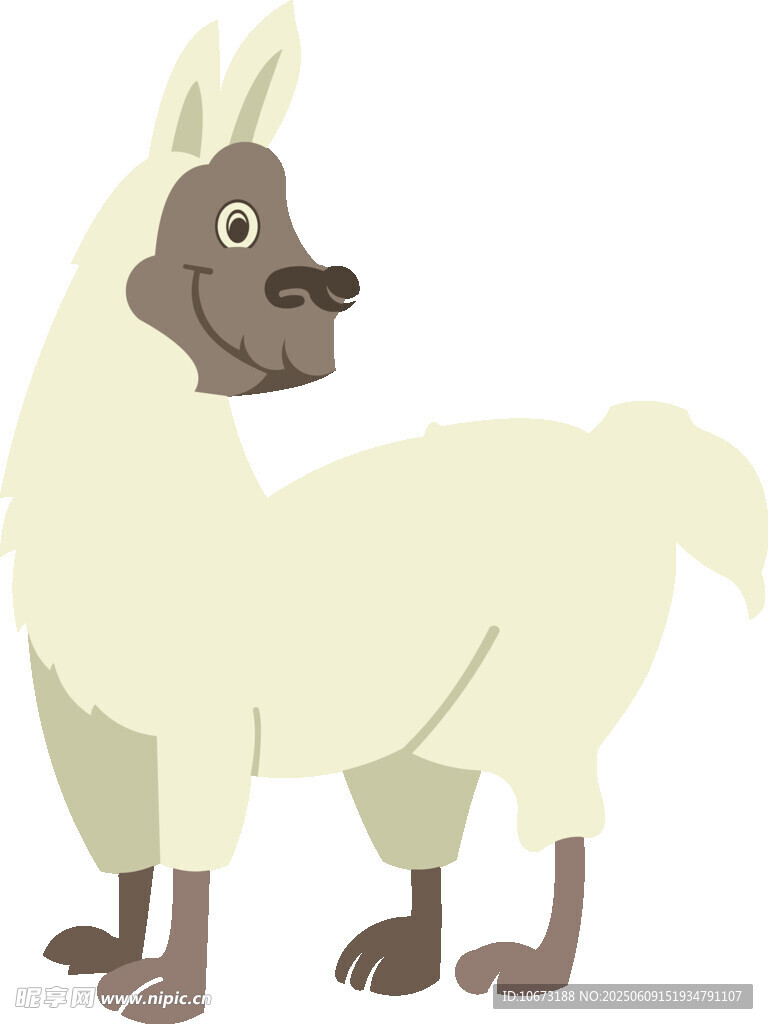 卡通形象的可爱羊驼