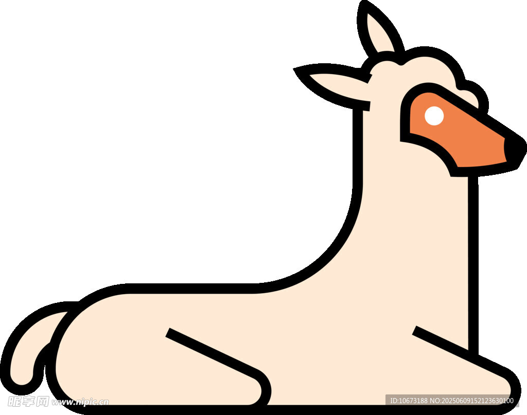 躺卧的卡通羊驼形象