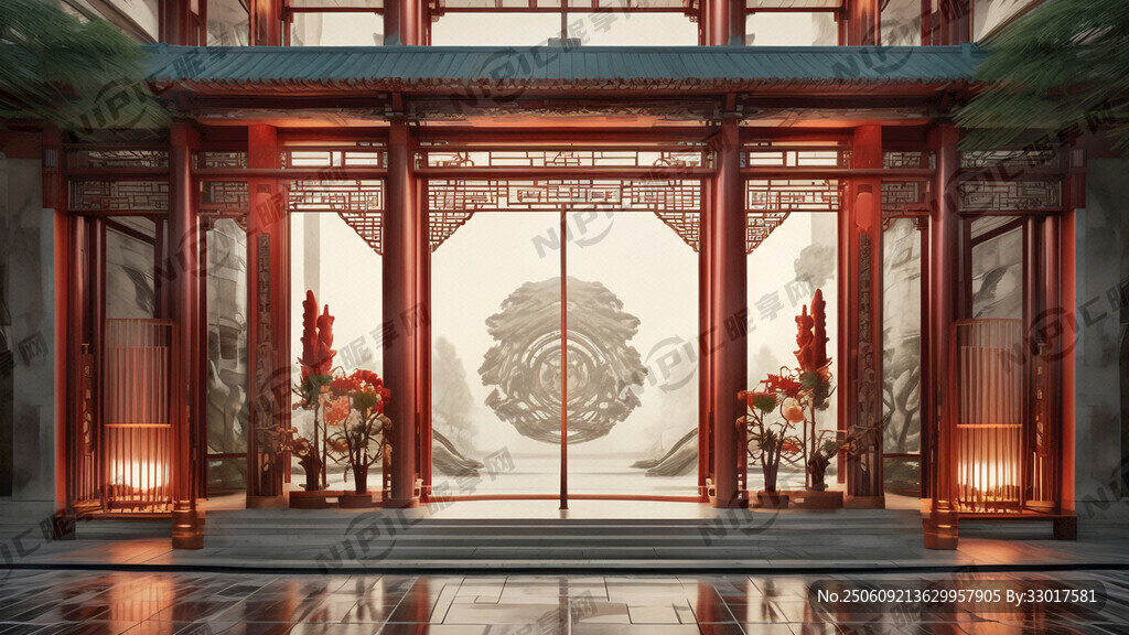 酒店门口新中式护栏