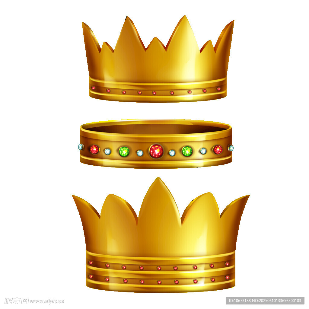 金色皇冠饰品集合