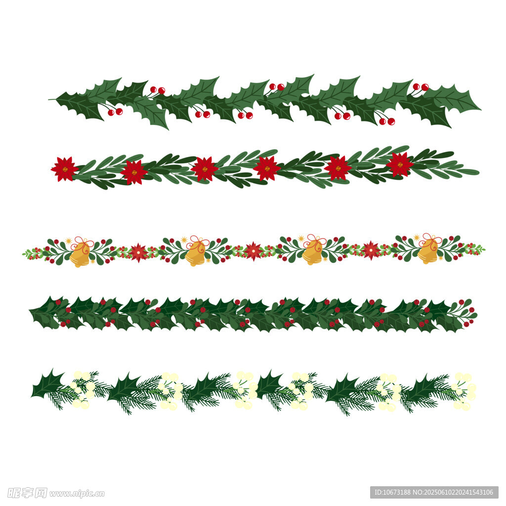 圣诞装饰花环图案集合