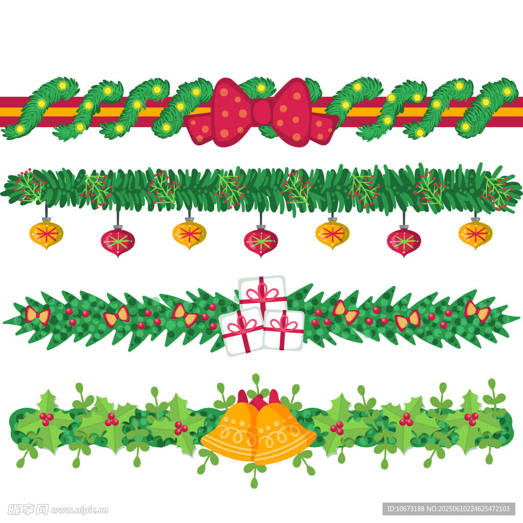 圣诞装饰花边元素集合