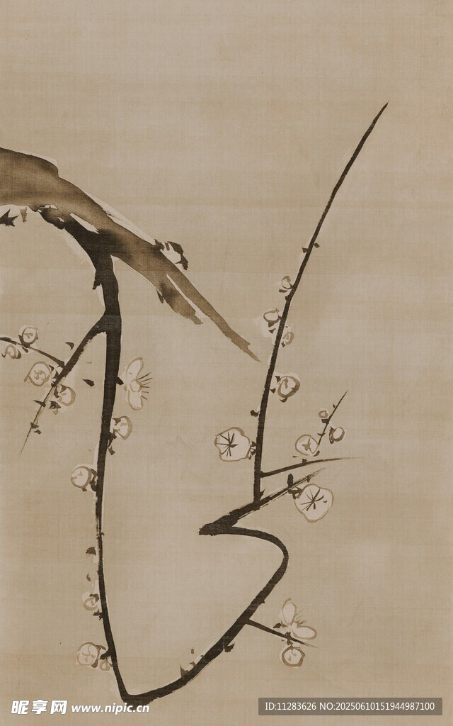 水墨写意树枝图