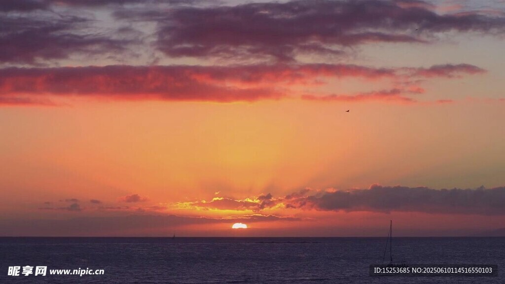 海上壮丽日落美景