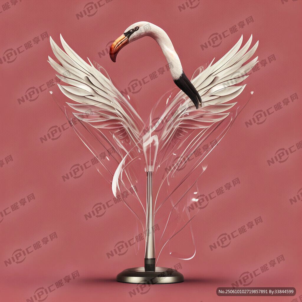 将火烈鸟的修长脖颈与蒸馏器的壶