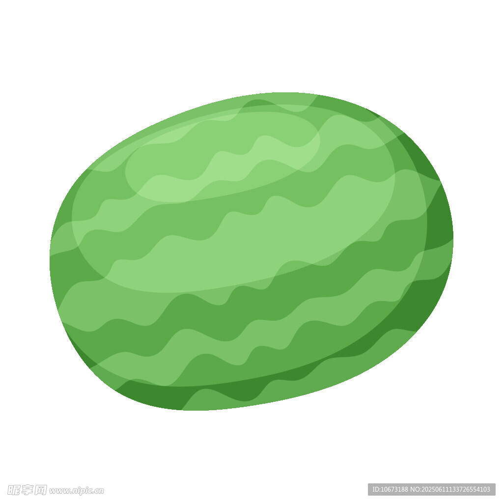 绿色条纹西瓜插画