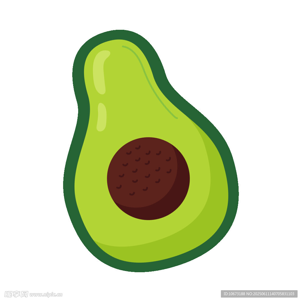 卡通牛油果插画