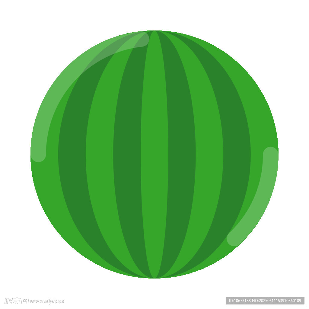 圆形条纹西瓜插画
