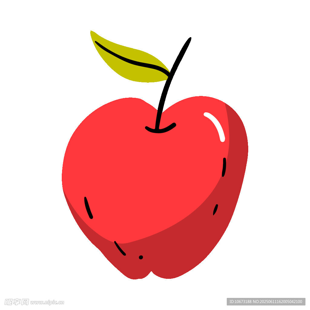 卡通红苹果插画
