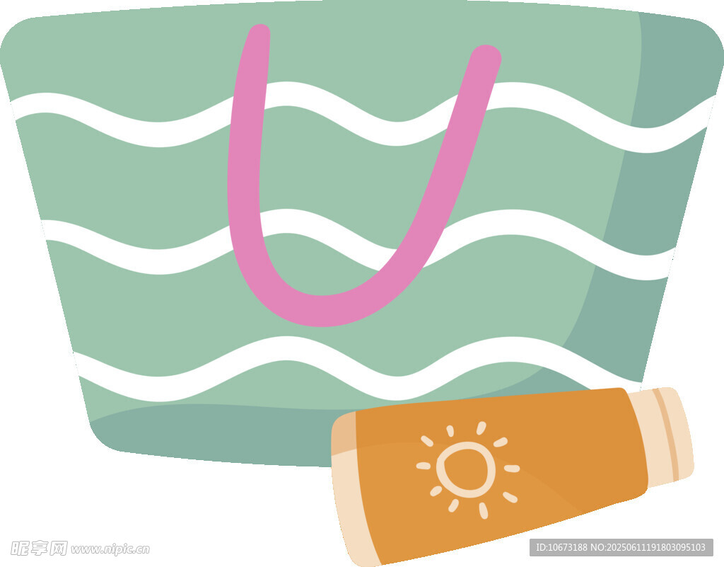 沙滩包与防晒霜