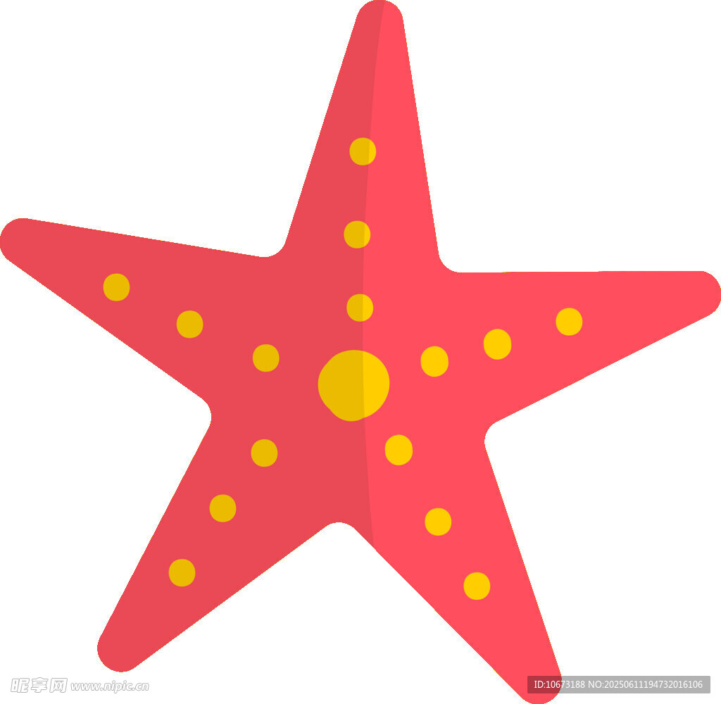 红色海星插画