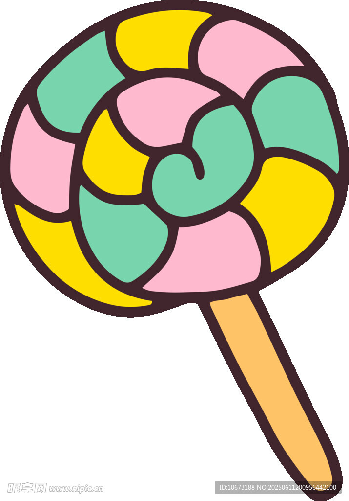 彩色螺旋棒棒糖插画