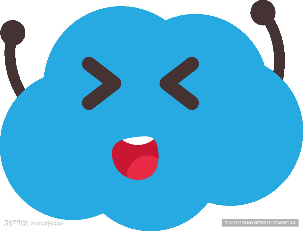 可爱蓝色云朵表情符号