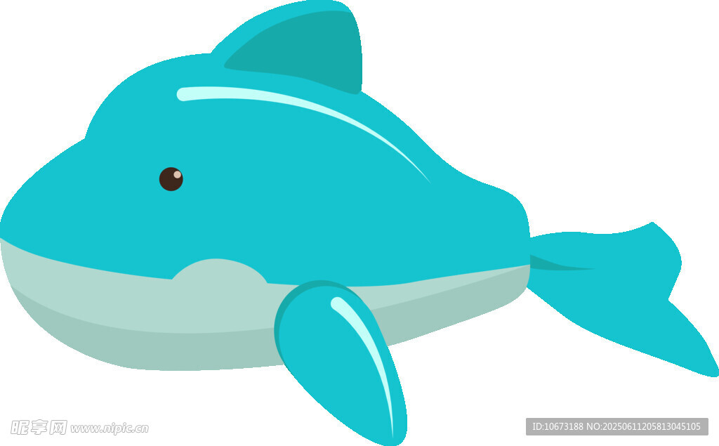 可爱蓝色卡通鲸鱼形象