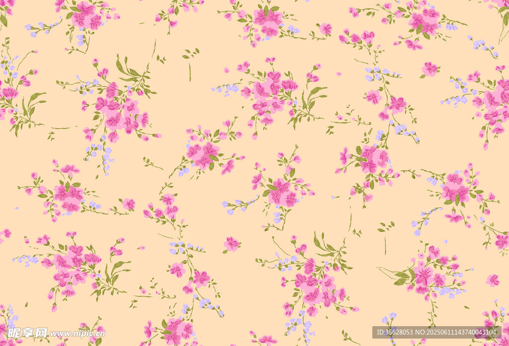粉色花卉图案背景纹理