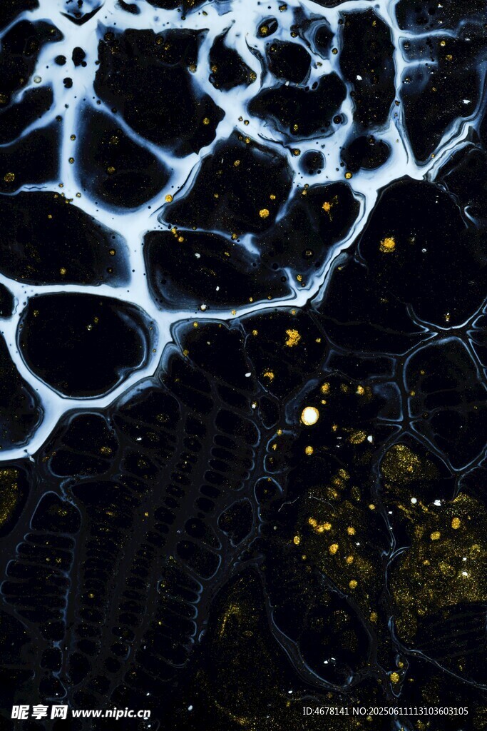 梦幻蓝白气泡微观景象