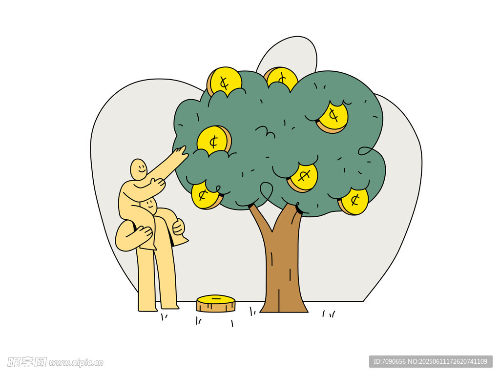 工人树上采摘黄色果实