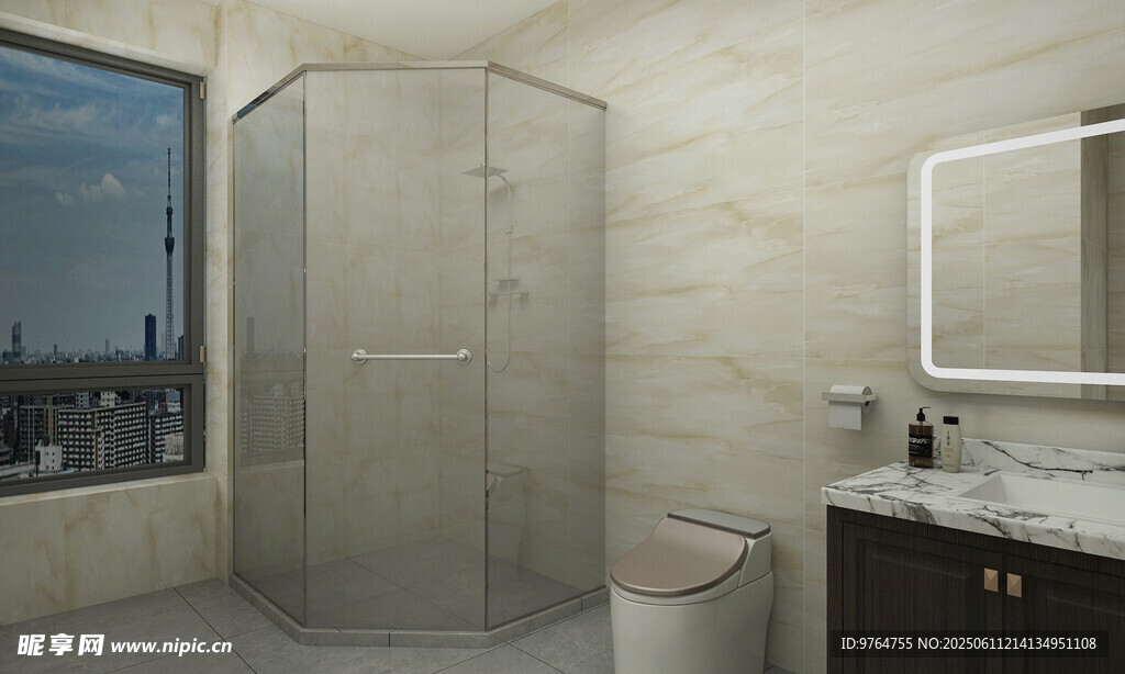 现代简约风格浴室一角