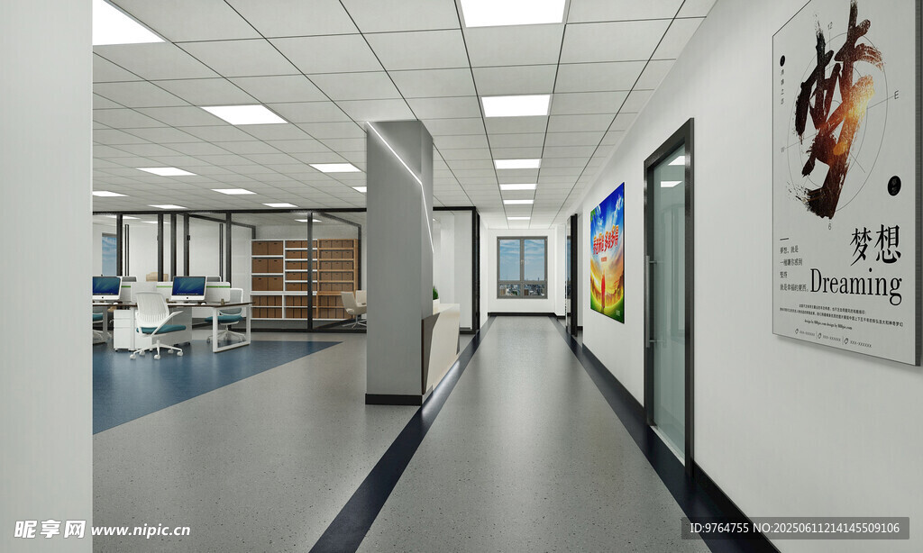 现代办公走廊 艺术氛围浓
