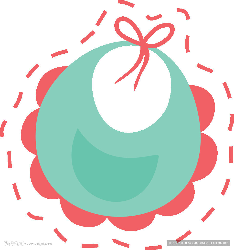 可爱婴儿围兜插画