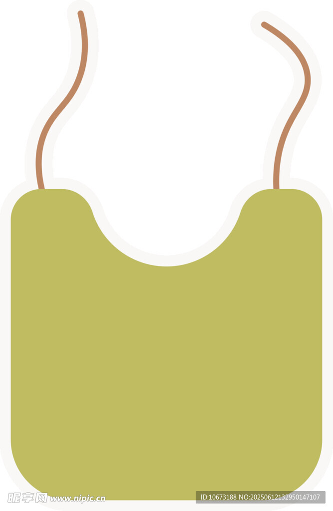 绿色简约婴儿围兜图标