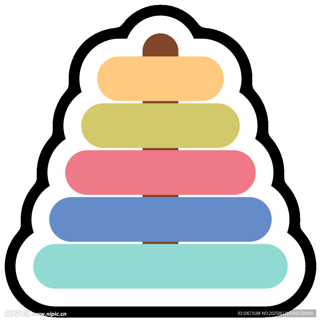 彩色叠叠乐玩具图标