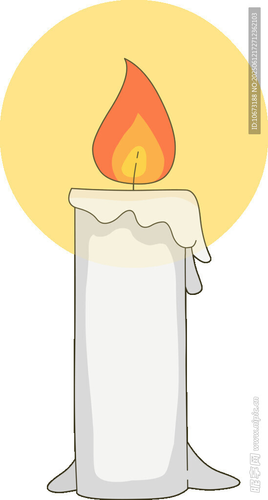 燃烧的白色蜡烛