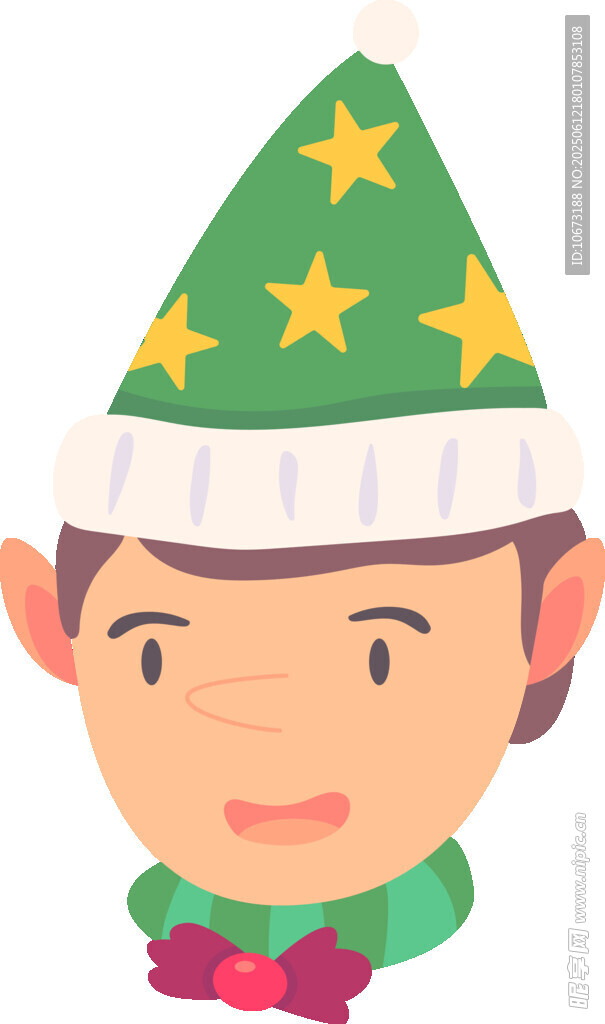 戴圣诞帽的卡通人物