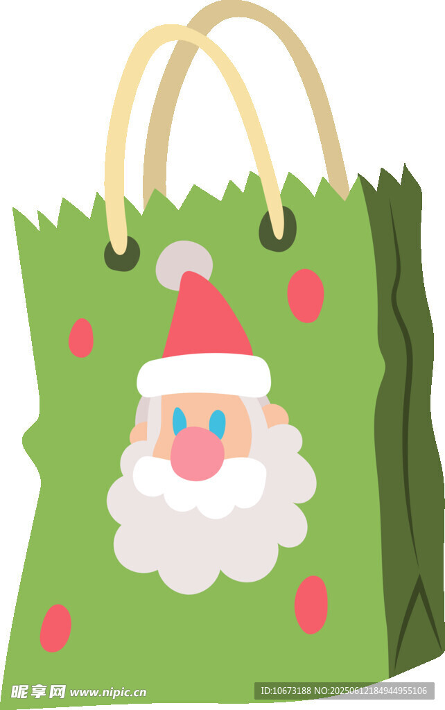 圣诞主题绿色购物袋
