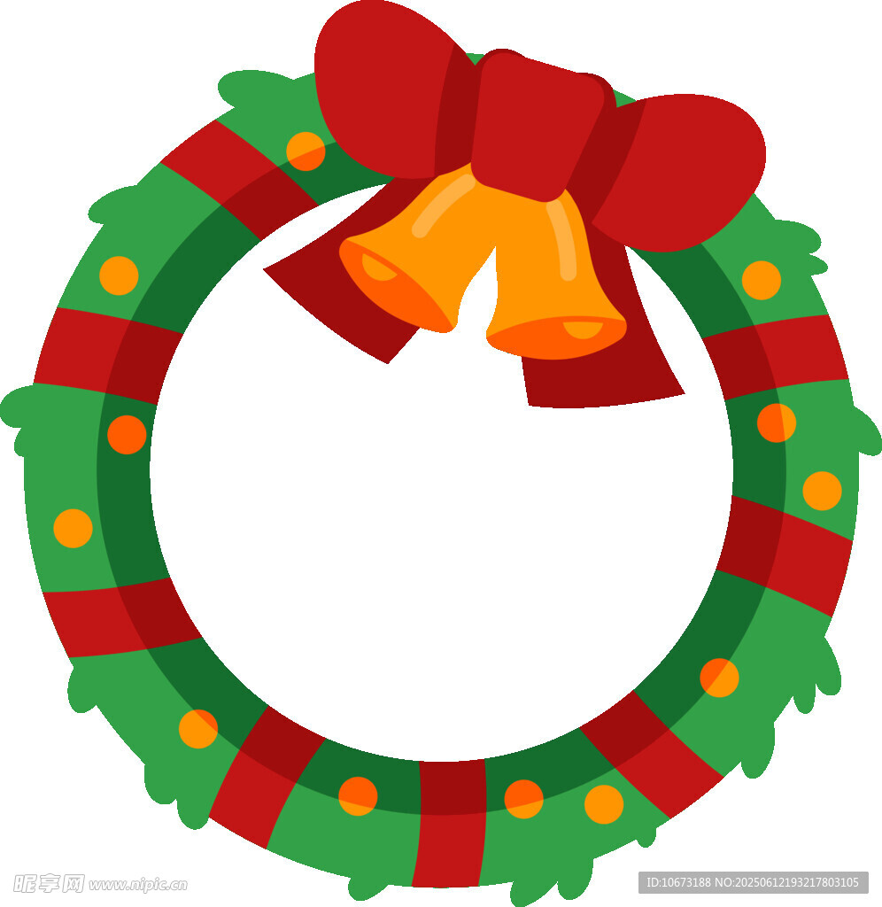 圣诞铃铛花环装饰图案